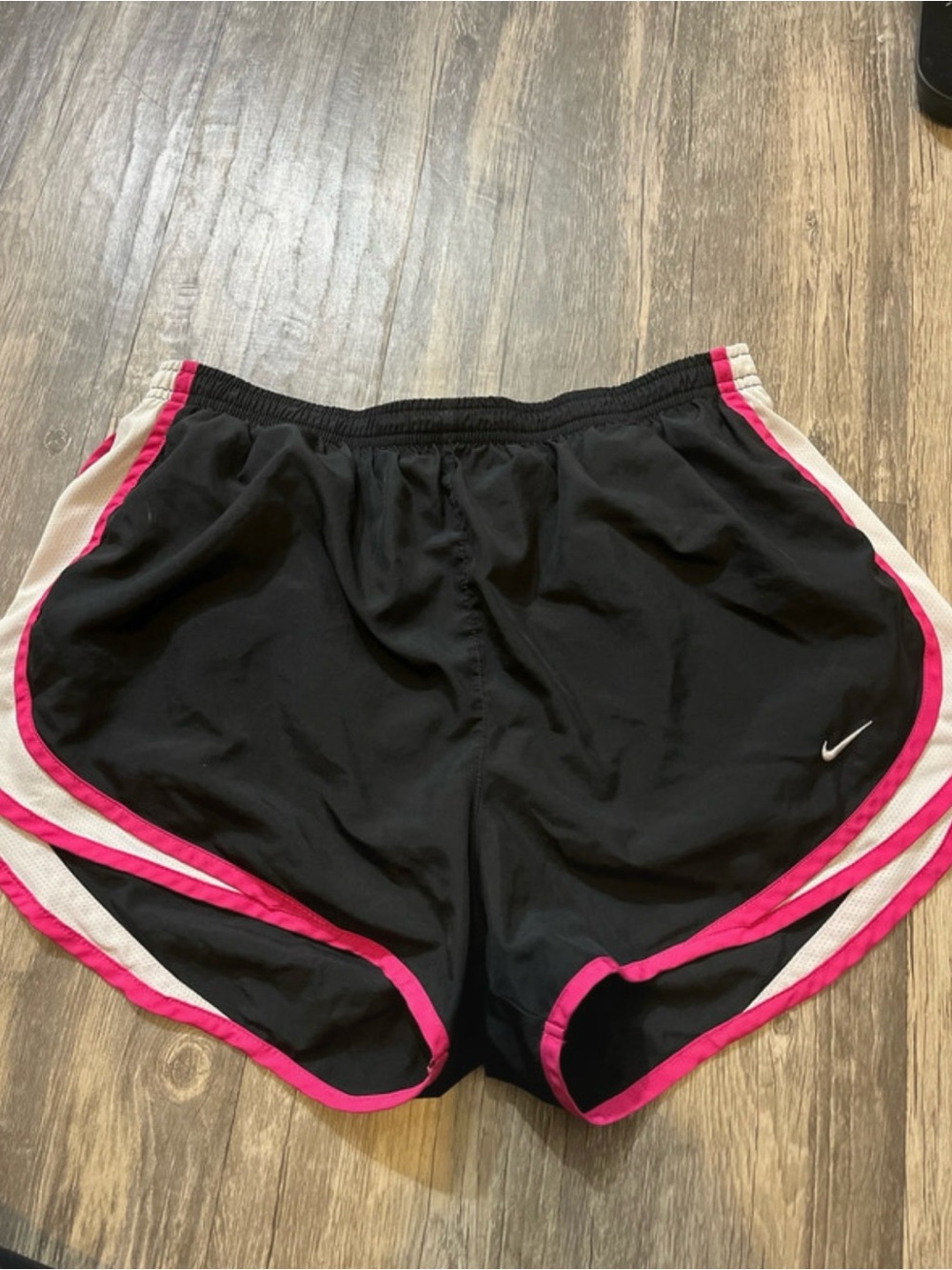 Nike Black Women's Athletic Shorts with Pink Trim